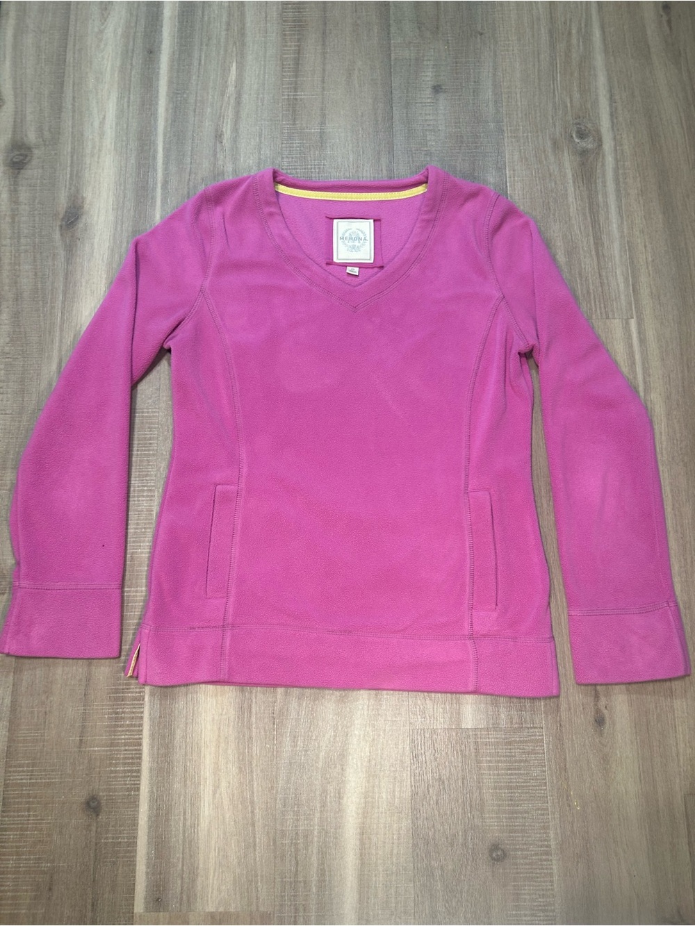 Merona Hot Pink V‑Neck Fleece Top